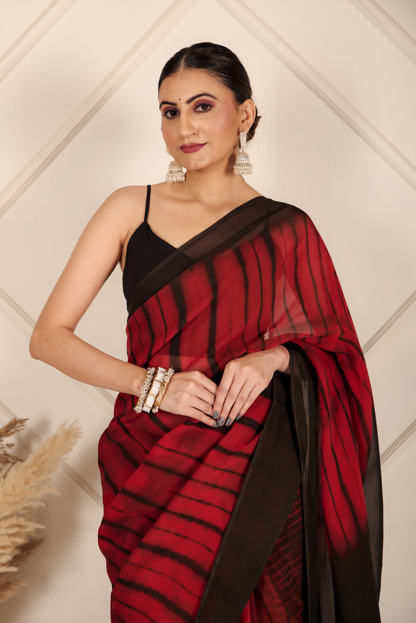 Premium Red Organza Saree