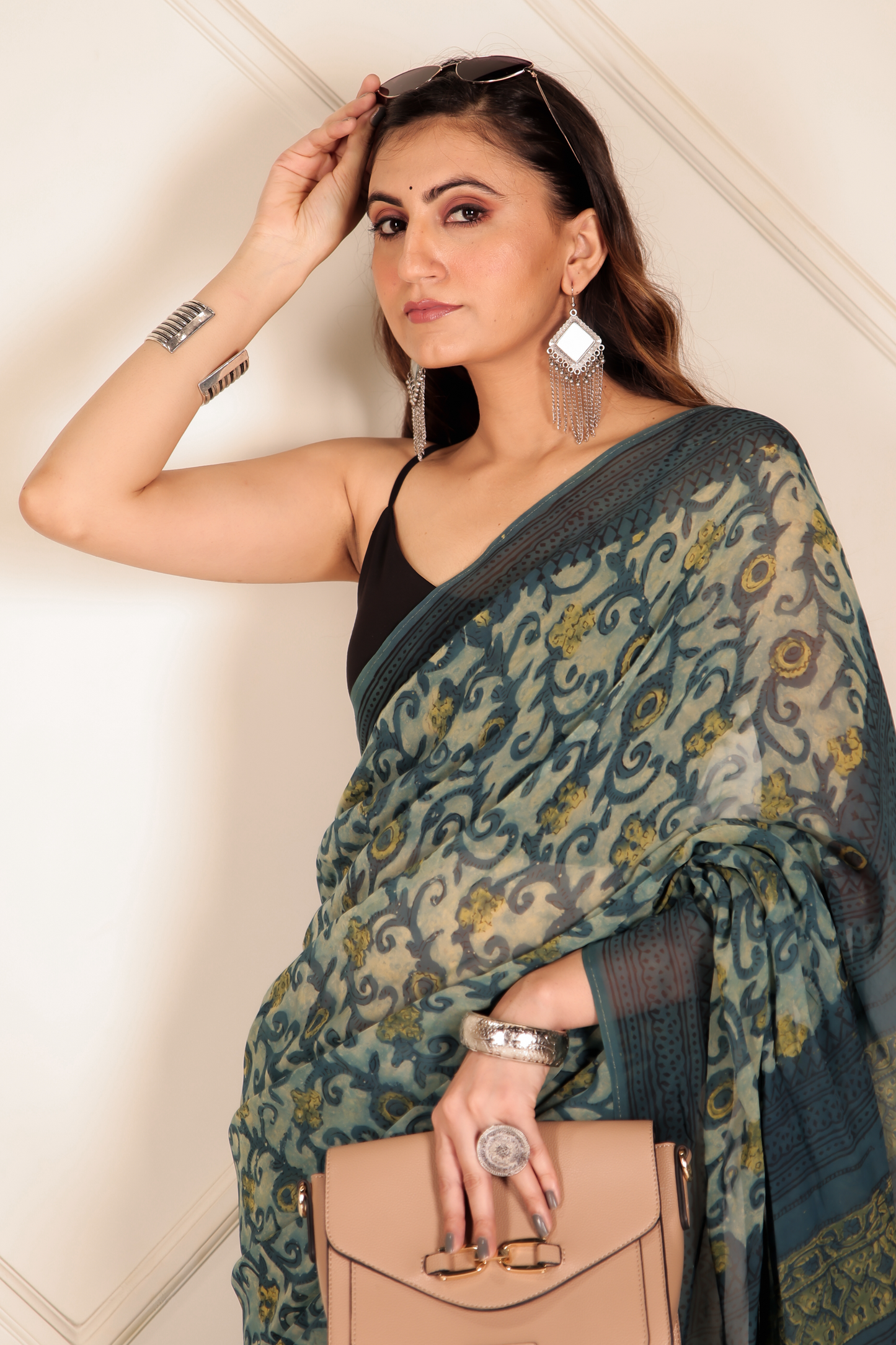 Premium Green Organza Saree