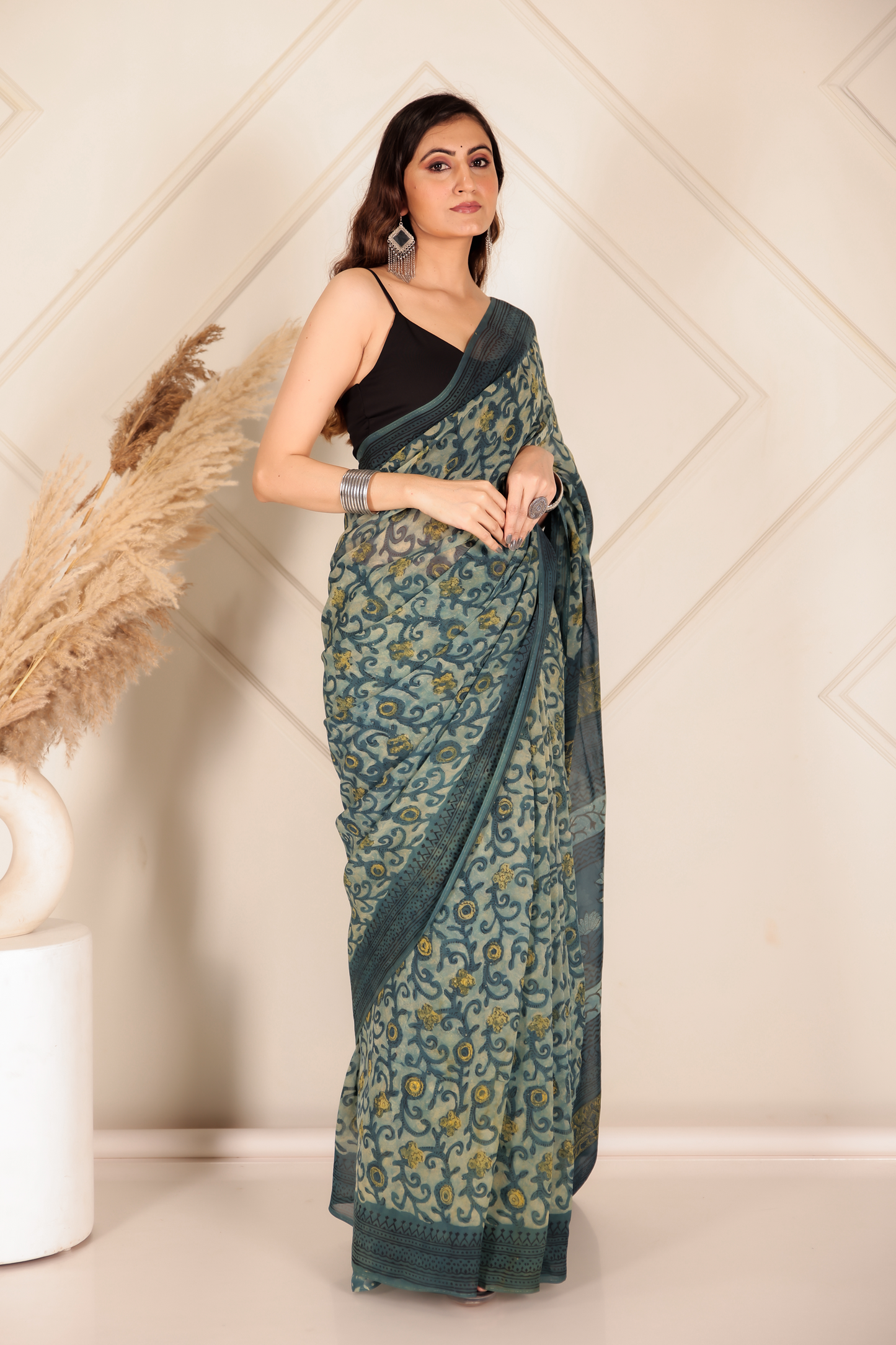 Premium Green Organza Saree