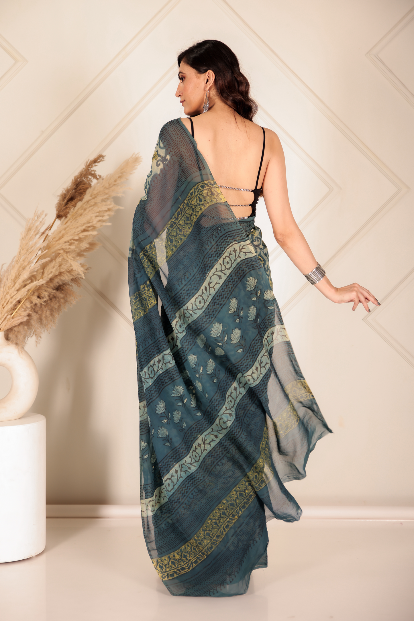 Premium Green Organza Saree