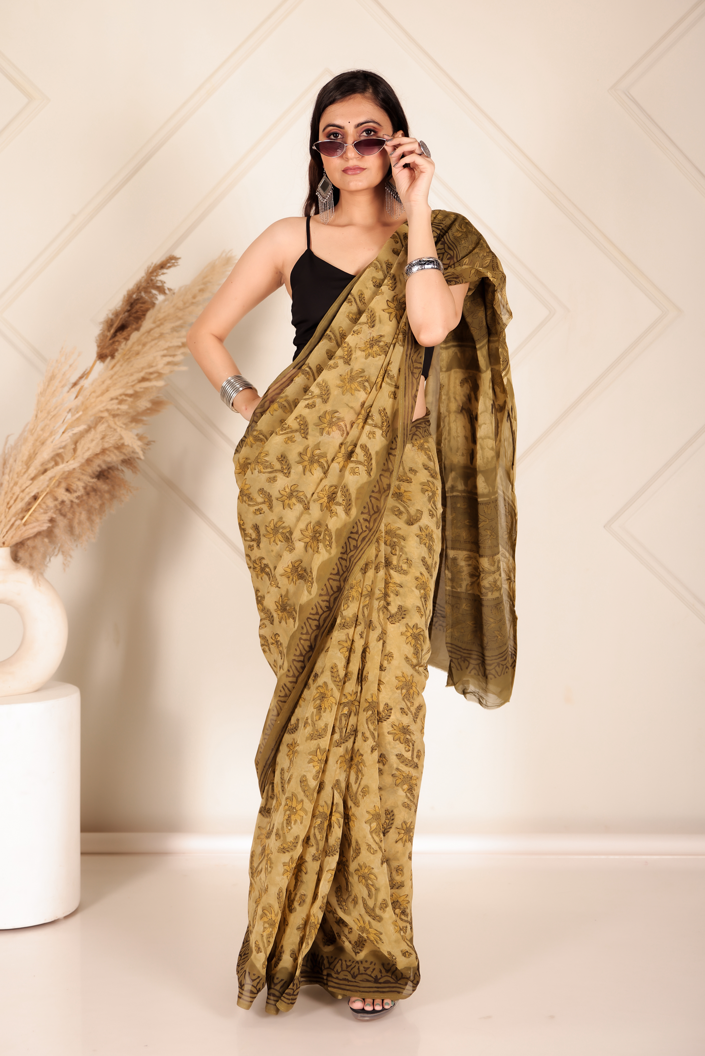 Premium Green Organza Saree