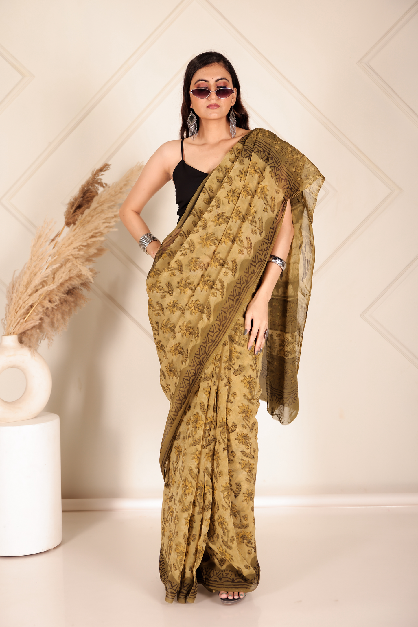 Premium Green Organza Saree