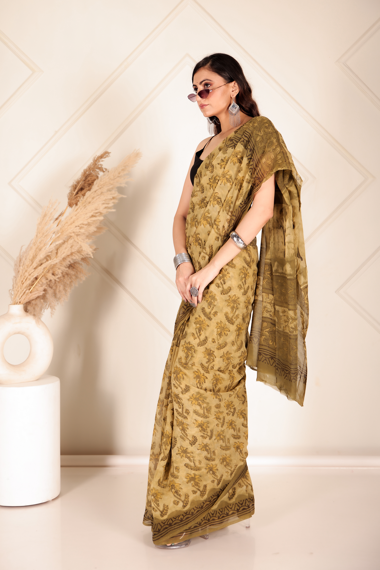 Premium Green Organza Saree