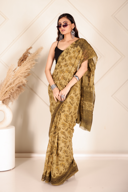 Premium Green Organza Saree