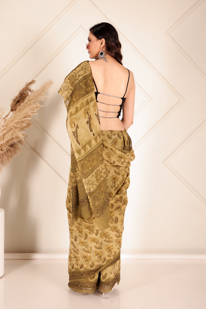 Premium Green Organza Saree