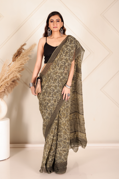 Premium Green Organza Saree