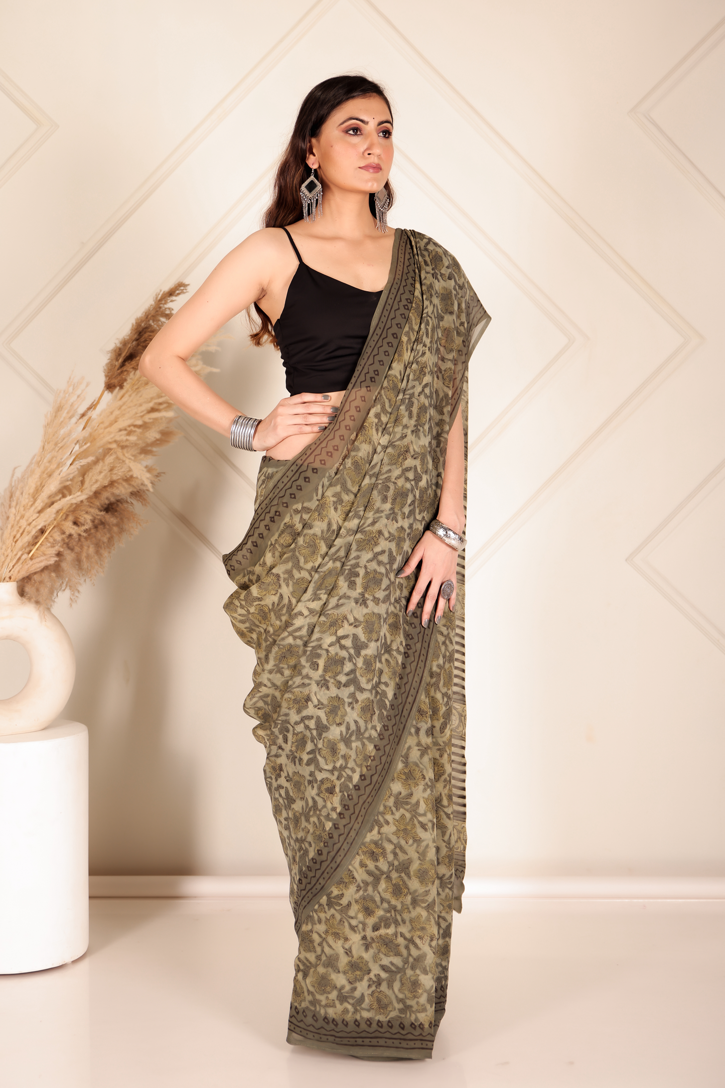 Premium Green Organza Saree