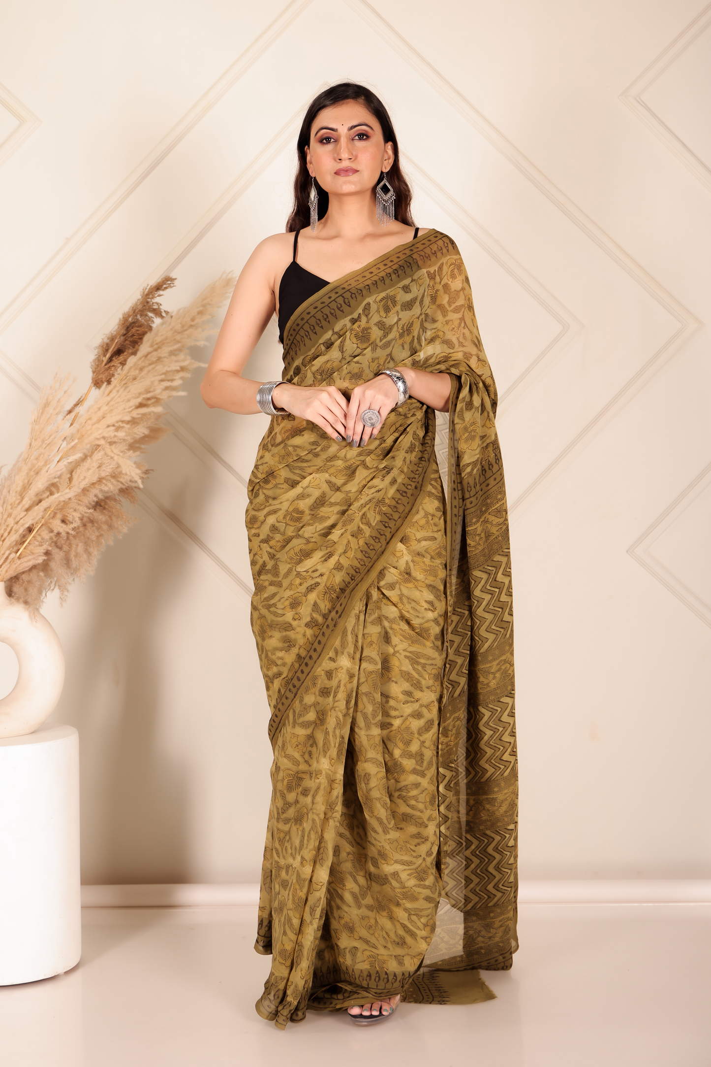 Premium Green Organza Saree