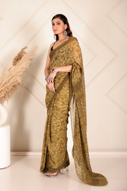 Premium Green Organza Saree