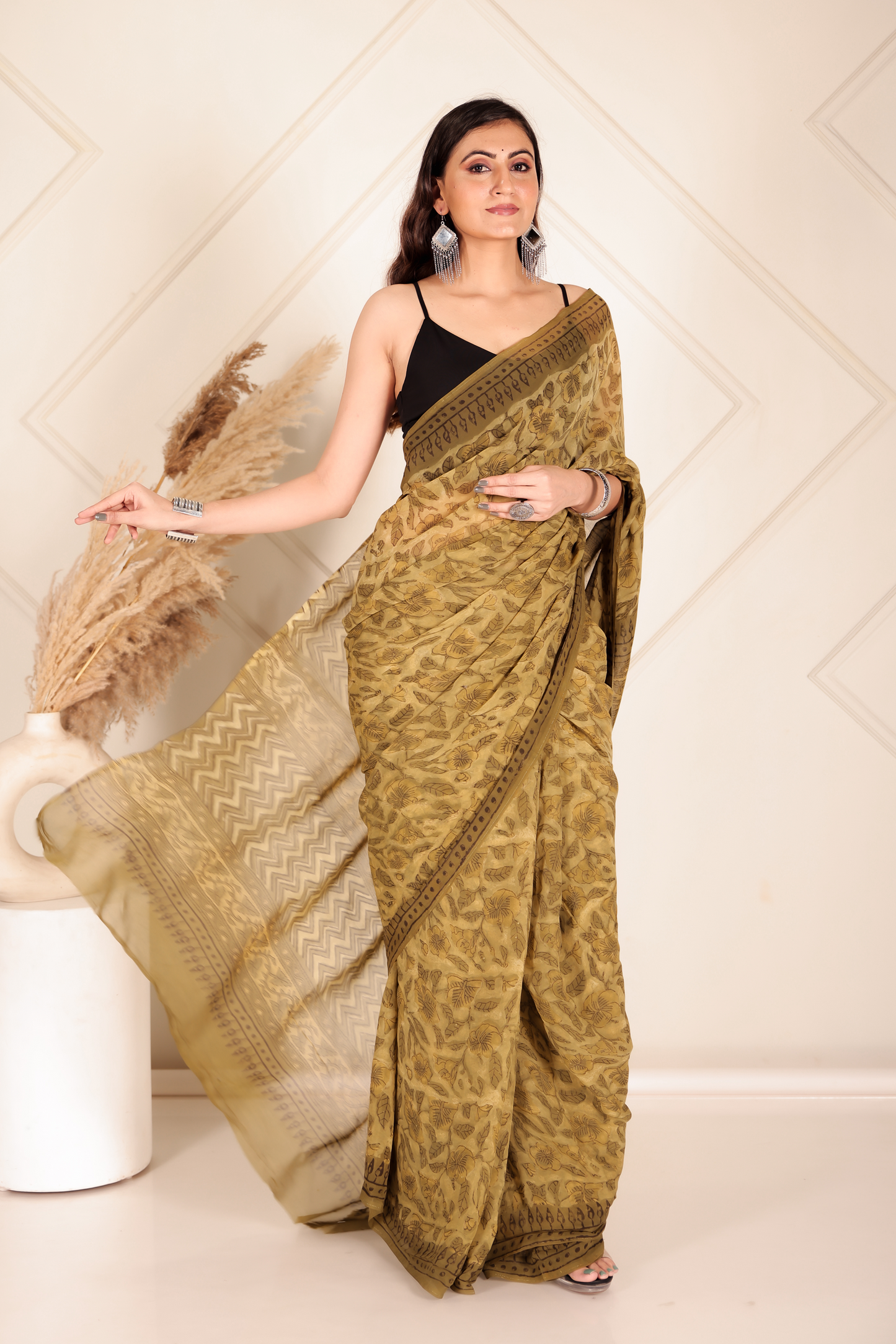 Premium Green Organza Saree