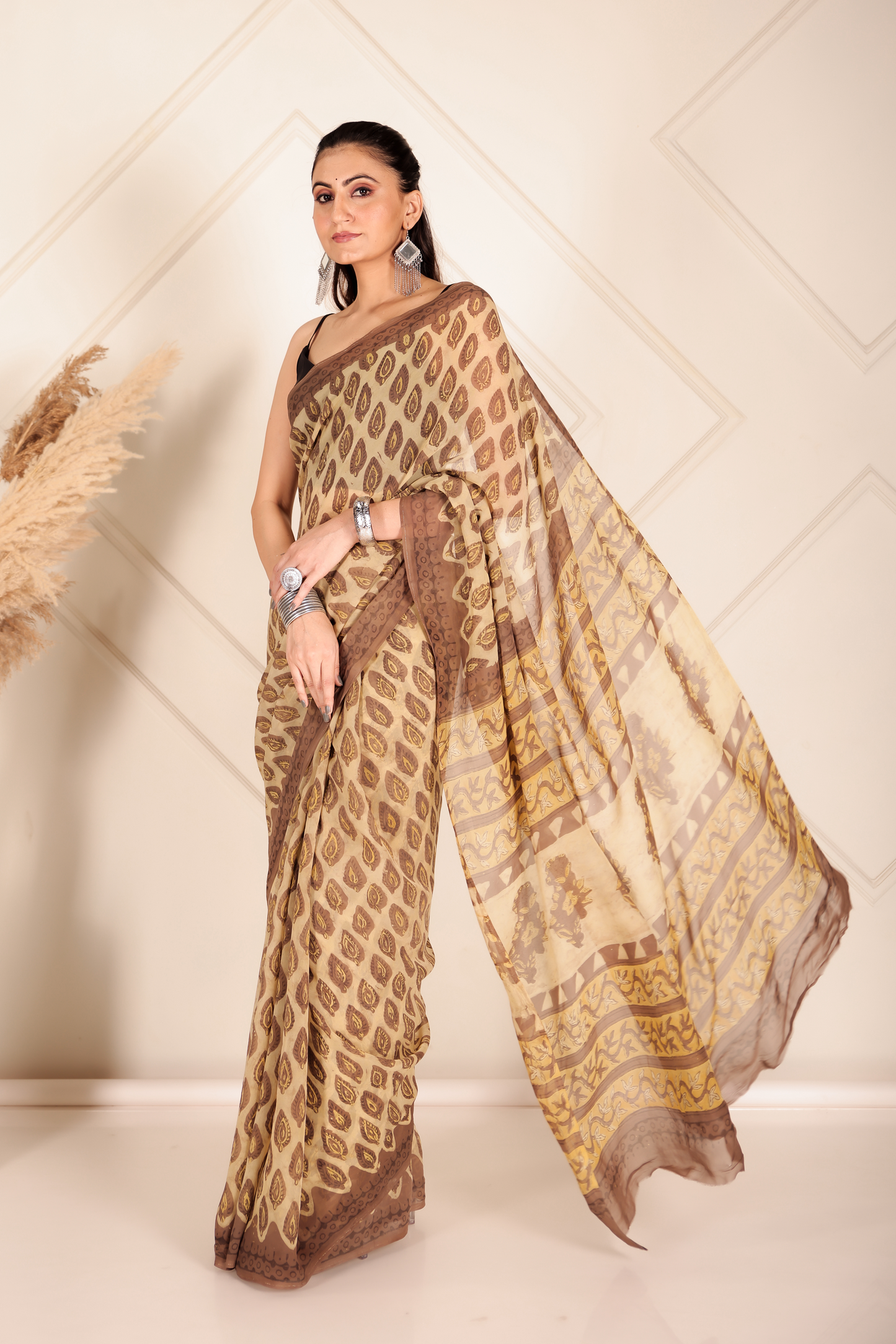 Premium Yellow Organza Saree