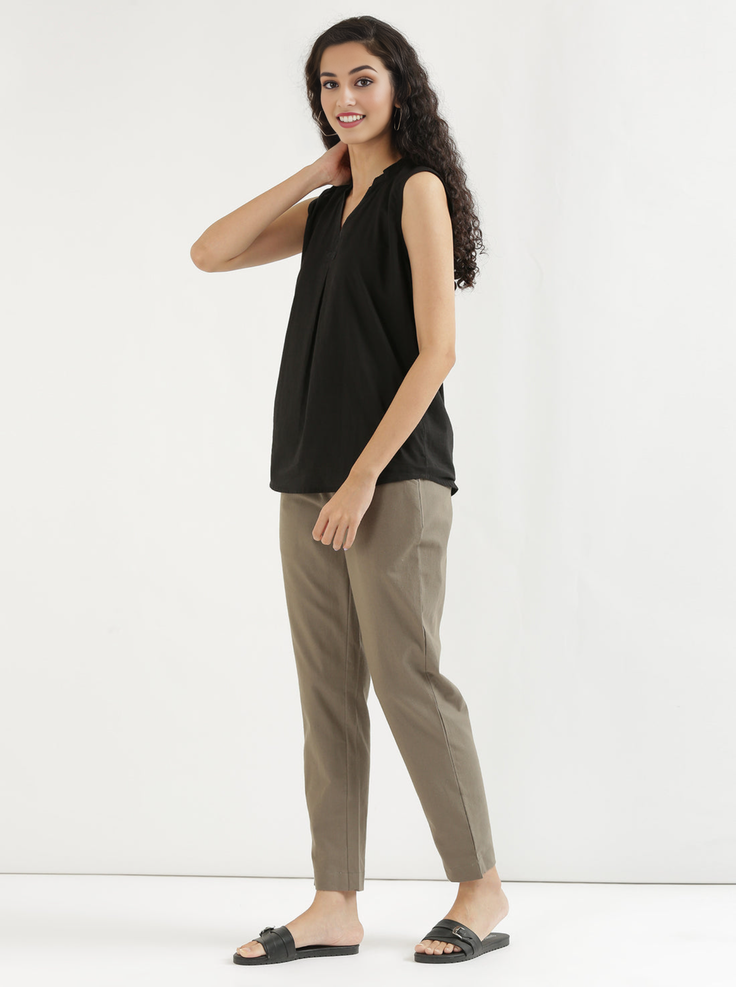 Beige Cotton Pant