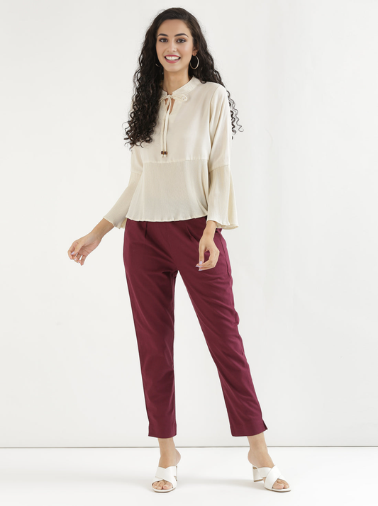 Maroon Cotton Pant